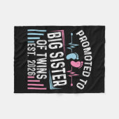 Für große Schwester von Twins Est 2026 Babyshow be Fleecedecke (Vorderseite (Horizontal))