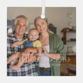 Für Großeltern befördert | Festgestelltes Foto Ornament Aus Glas (Rückseite)