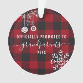 Für Großeltern befördert | Kariertes Jahr Ornament (Vorderseite)