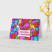 Für Großeltern bunte Ostereier Karte (Gelbe Blume)