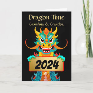 Für Großeltern Chinesisches Neujahr des Drachen Feiertagskarte