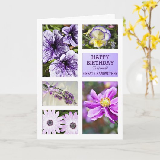 Für Großmutter, Lavendel Blumengeburt Karte (Gelbe Blume)