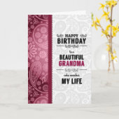 für Großmutter's Birthday Pink Hearts and Paisley Karte (Gelbe Blume)