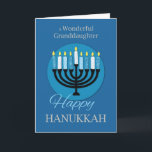 Für Großtochter Hanukkah Menorah auf Dunkelblau Karte<br><div class="desc">Diese Karte ist speziell für Ihre Enkelin gemacht,  damit Sie sie begrüßen können,  wenn die Hanukkah-Feiertage schließlich ankommt. Schon jetzt sollten Sie Ihre Kopie dieser Karte bestellen,  um ihr zu geben.</div>