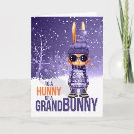 für Großtochter Lila Weihnachtsbunny Feiertagskarte