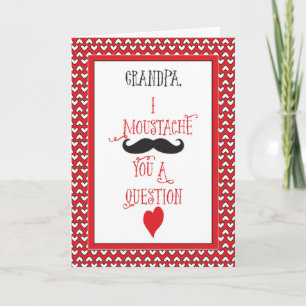 Für Großvater Mustache Valentinstag Rote Herzen Feiertagskarte