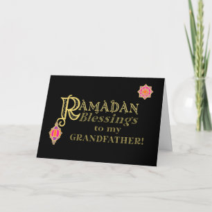 Für Großvater Ramadan Blessings Gold auf schwarz Karte