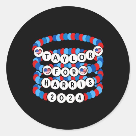 Für Harris 2024 Charm Bracelet Support Kamala Harr Runder Aufkleber (Vorderseite)