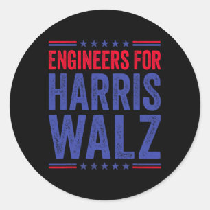Für Harris Wheimer Election 2024 Vote Kamala Waltz Runder Aufkleber