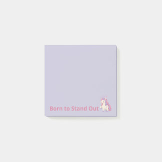 Für herausragend geborene süße lila Einhorn-Post-i Post-it Klebezettel