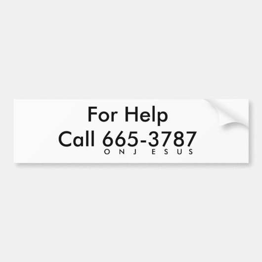 Für Hilfe Anruf auf Jesus Autoaufkleber (Vorne)