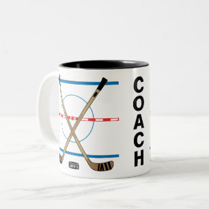 für Hockey-Coach Hockey-Sticks im Center Ice Zweifarbige Tasse