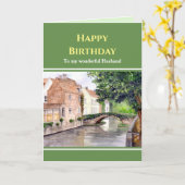 Für Husband zum Geburtstag Brügge Belgien Wasserfa Karte (Gelbe Blume)