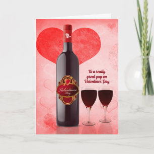 für Ihm am Valentinstag Wein sie Feiertagskarte