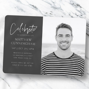 Für Ihm Feier des Lebens Modernes einfaches Foto Einladung
