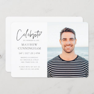 Für Ihm Feier des Lebens Modernes einfaches Foto Einladung