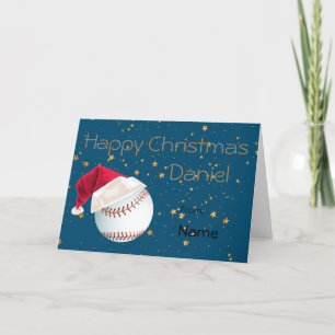 Für ihn Baseball Sportweihnachtsfest Personalisier Feiertagskarte