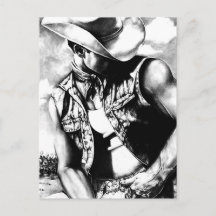 Für ihn Cooler Western Cowboy Original Art Zeichne