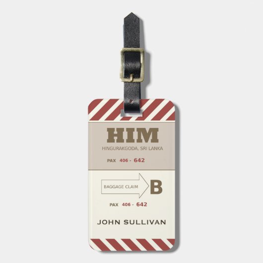 Für IHN ein Gepäckausgabe-Retro Gepäckanhänger (Vorderseite vertikal)