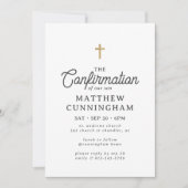 Für ihn einfache moderne Elegant Cross Bestätigung Einladung (Vorderseite)