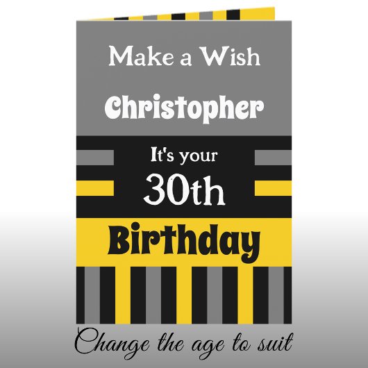 Für ihn geben Sie den Namen grau besondere 30. Geb Karte