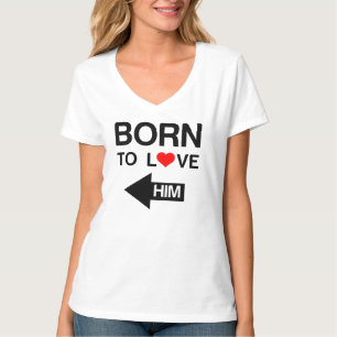 Für ihn geboren passendes Paar T-Shirt
