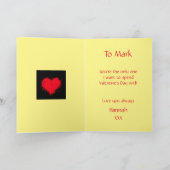 Für ihn gelbe Valentinkarte Feiertagskarte (Innenseite)