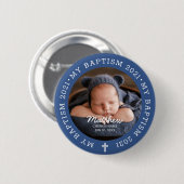 Für ihn Heilige Taufe Modernes einfaches Foto Button (Vorne & Hinten)