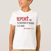für IHN (Jugend): Matthew-3:2 + John-1:12 - 13 T-Shirt (Vorderseite)