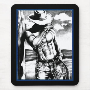 Für ihn Masculine Cool Cowboy Art Mousepad