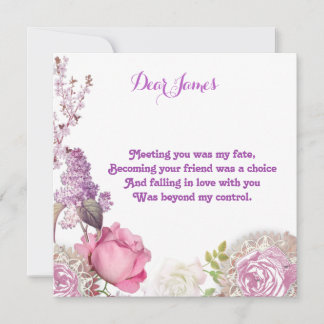 Für ihn Sweetheart Valentines Vintage Rose nach Ma Feiertagskarte