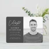 Für ihn Virtual Celebration of Life Modernes Foto Einladung (Stehend Vorderseite)