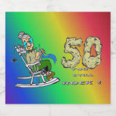 Für ihr 50-jähriges Jubiläum Regenbogen Sparkling  Schaumweinetikett (Einzelnes Label)