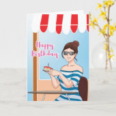 Für ihr Anime Café Geburtstagskarte Karte (Gelbe Blume)