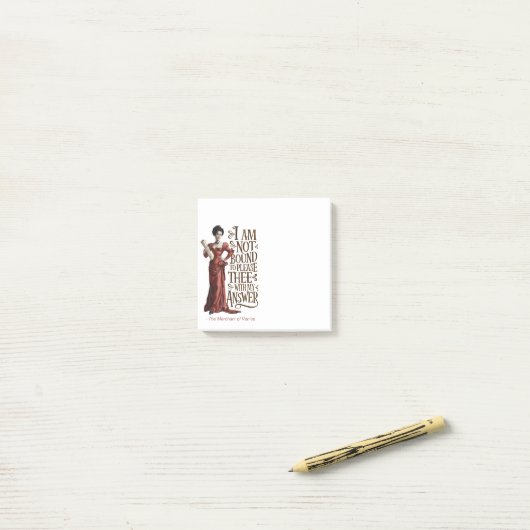 Für ihr kühnes, nüchternes Zitat - Sticknotizen Post-it Klebezettel (Auf Schreibtisch)