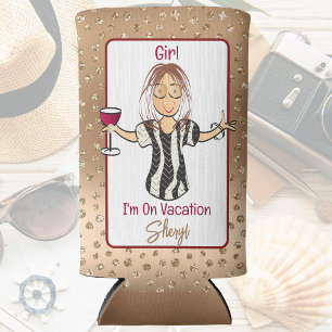 Für ihr lustiges Sprichwort Glitzer Cartoon Urlaub Selters Dosenkühler