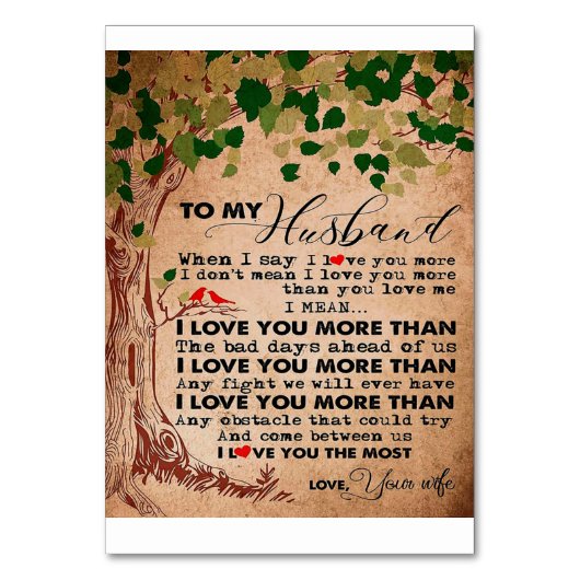 Für Ihr Phantastisches Ehemann, Ehemann, Geburtsta Tischnummer (Vorderseite)