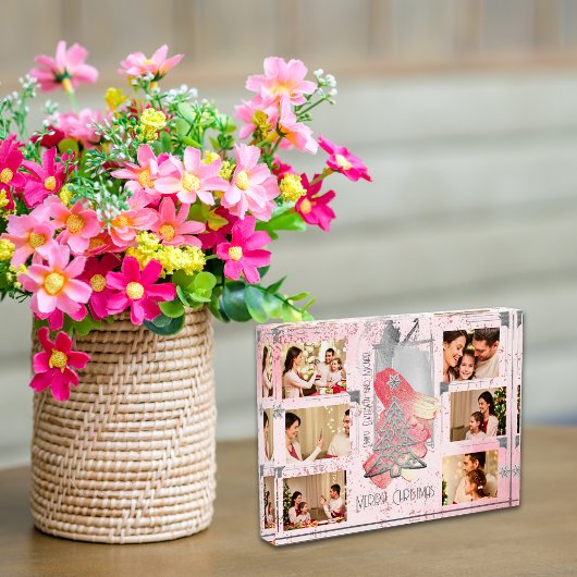 Für ihr rosa Weihnachts-Foto-Gedächtnis bewahren Fotoblock