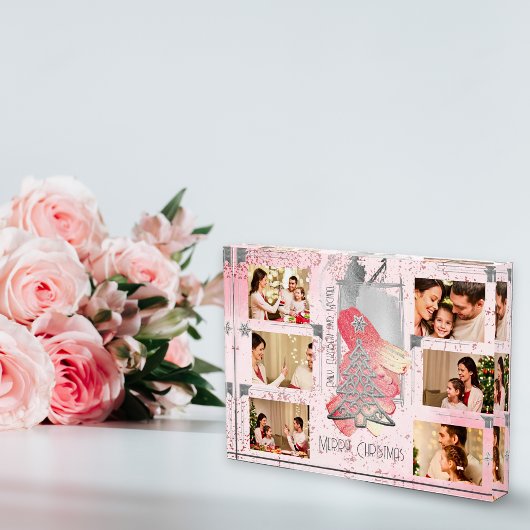Für ihr rosa Weihnachts-Foto-Gedächtnis bewahren Fotoblock