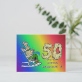 Für ihre 50-jährige Rainbow Postcard Postkarte (Stehend Vorderseite)