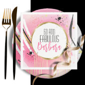 Für ihre 60 und fabelhaft rosa Abstrakte Retro Serviette