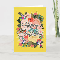 Für ihre Blume und das Hummen von Vögeln Geburtsta