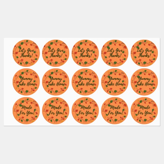 Für Ihre Circle Stickers-Herbstlaub gemacht Etiketten (Blatt)