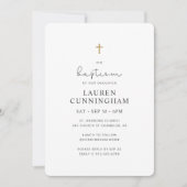 Für ihre einfache, moderne, elegante Taufe Einladung (Vorderseite)