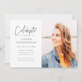 Für ihre Feier des Lebens Modernes einfaches Foto Einladung (Vorderseite)