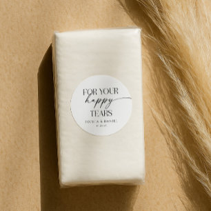 Für Ihre glücklichen Tränen Hochzeitszettel Runder Aufkleber