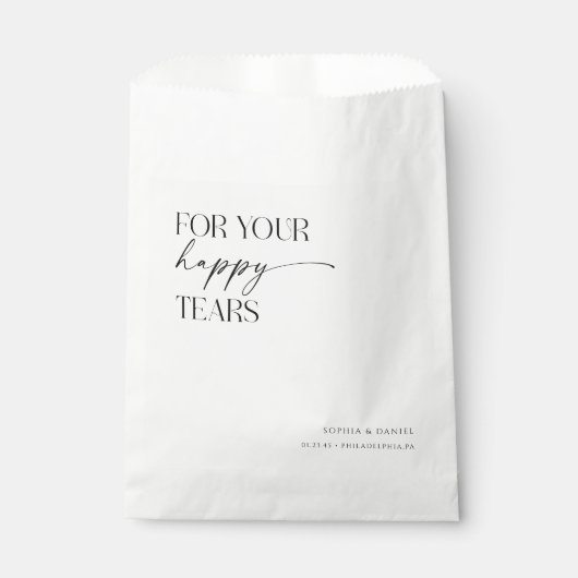 Für Ihre glücklichen Tränen Hochzeitszittel Geschenktütchen (Vorderseite)