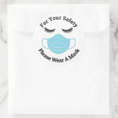 Für Ihre Sicherheit tragen Sie bitte eine Maske un Runder Aufkleber (Tasche)