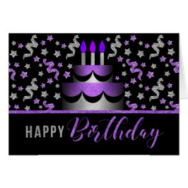 für ihren Geburtstagskuchen Purp and Silver Imitat