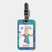 Für ihren lustigen Cartoon Tropical Beach Cruise Gepäckanhänger (Vorderseite vertikal)